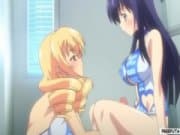 Bellissimo manga giapponese con due ragazzine che si masturbano a vicenda – la biondina che sega il cazzo della transessuale brunetta